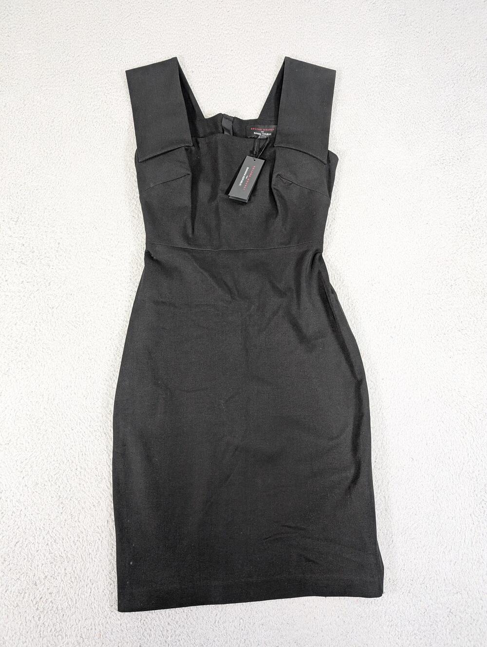 Roland Mouret for Banana Republic Dress Womens 4 Black Sheath Exposed Zip LBD